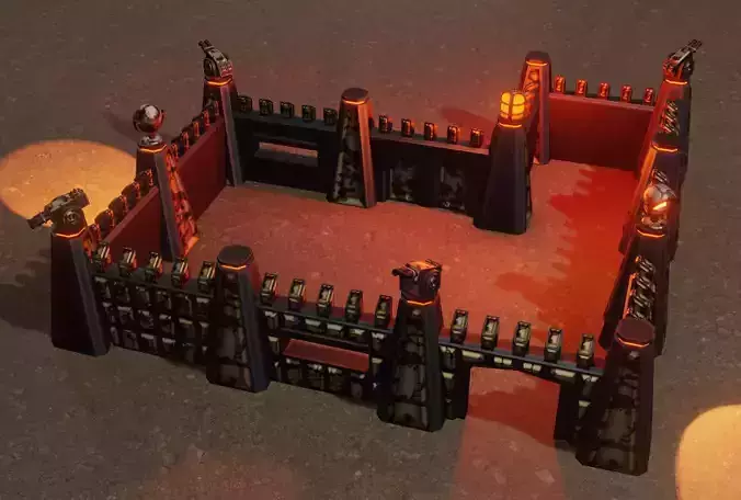 Armor wall pack modular Low-poly 3D model