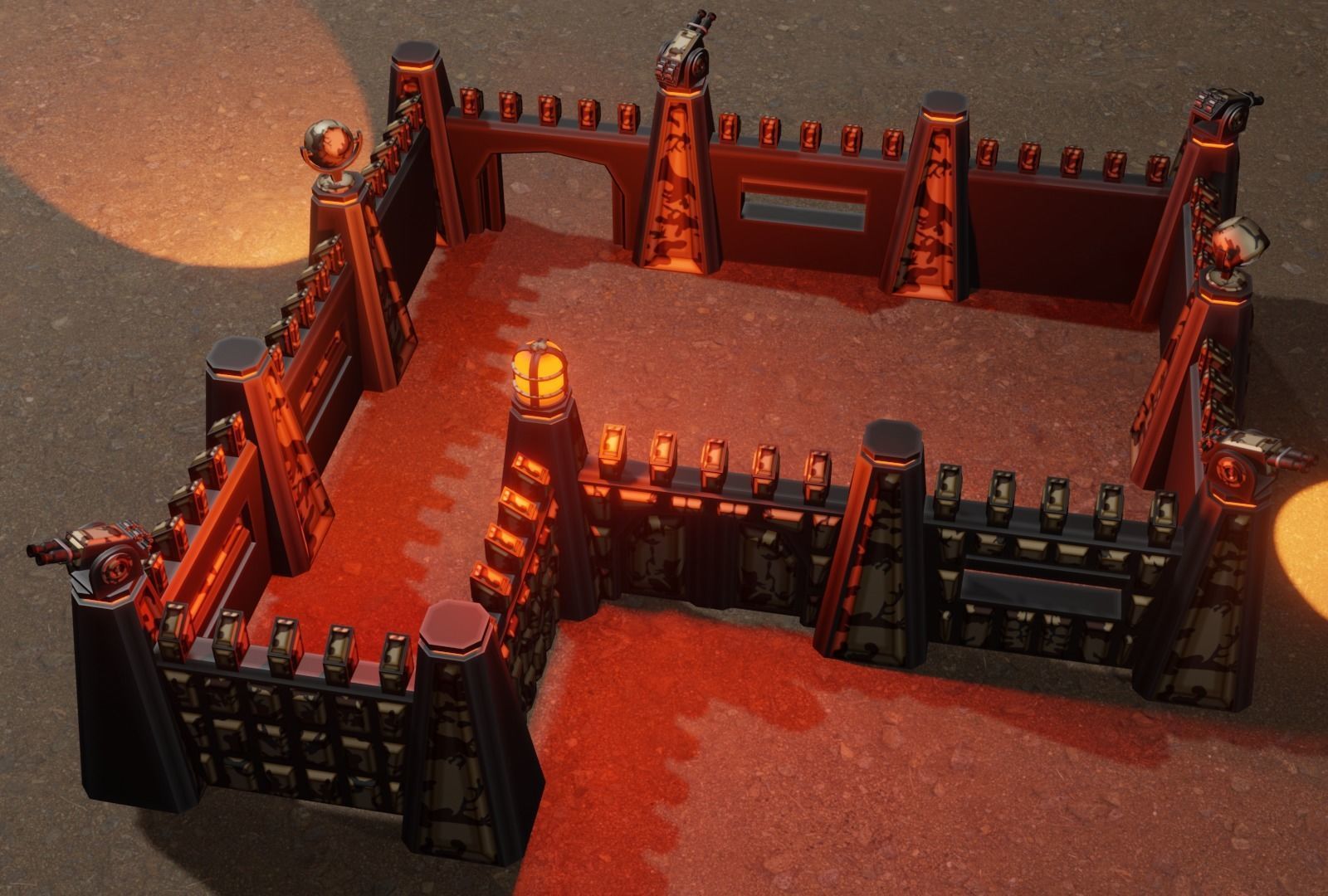 Armor wall pack modular Low-poly 3D model_4