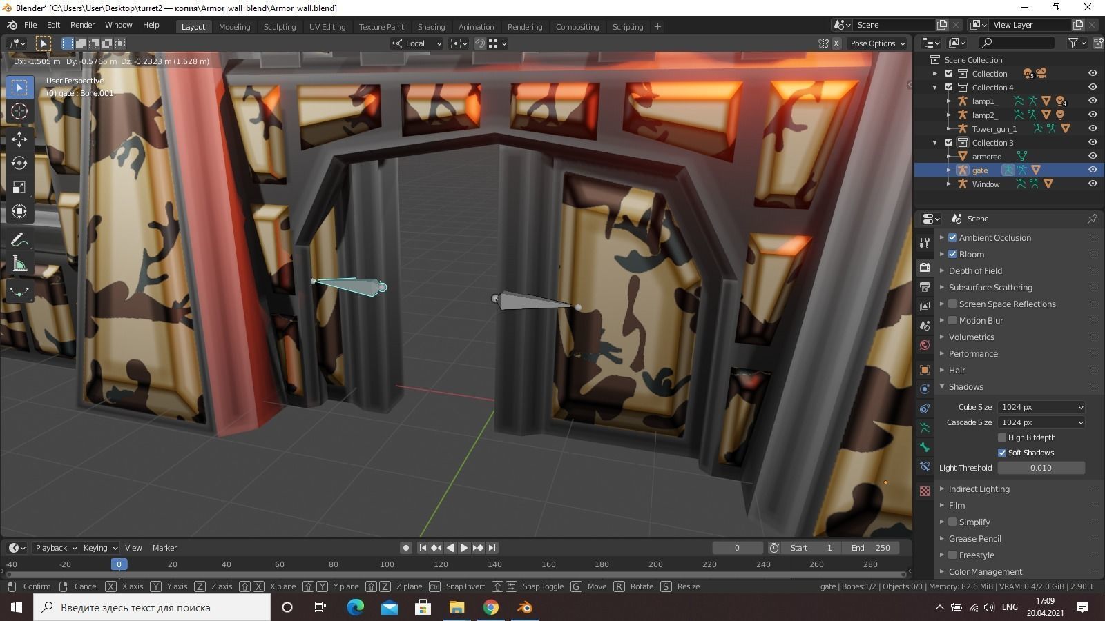 Armor wall pack modular Low-poly 3D model_26