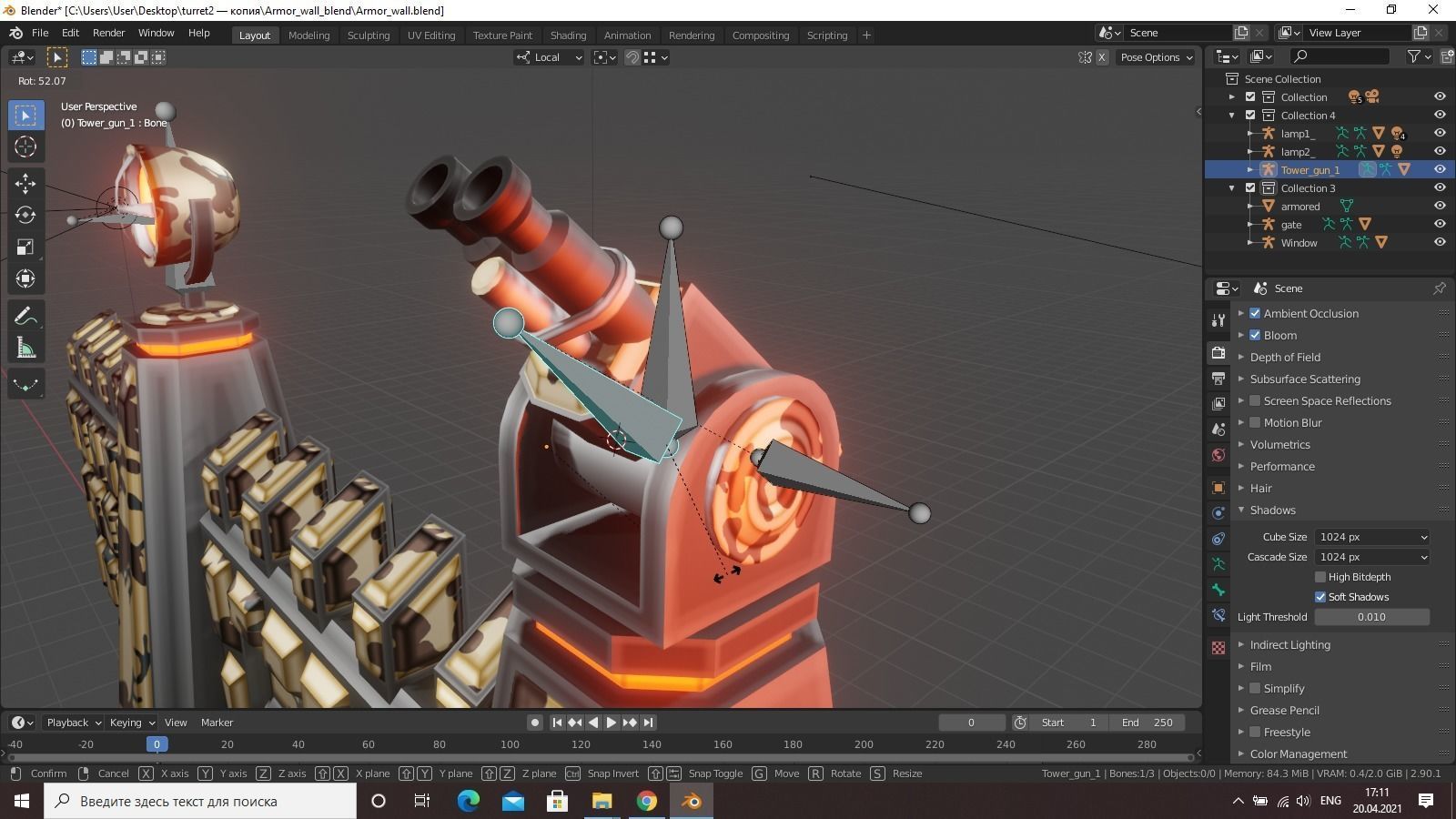 Armor wall pack modular Low-poly 3D model_28