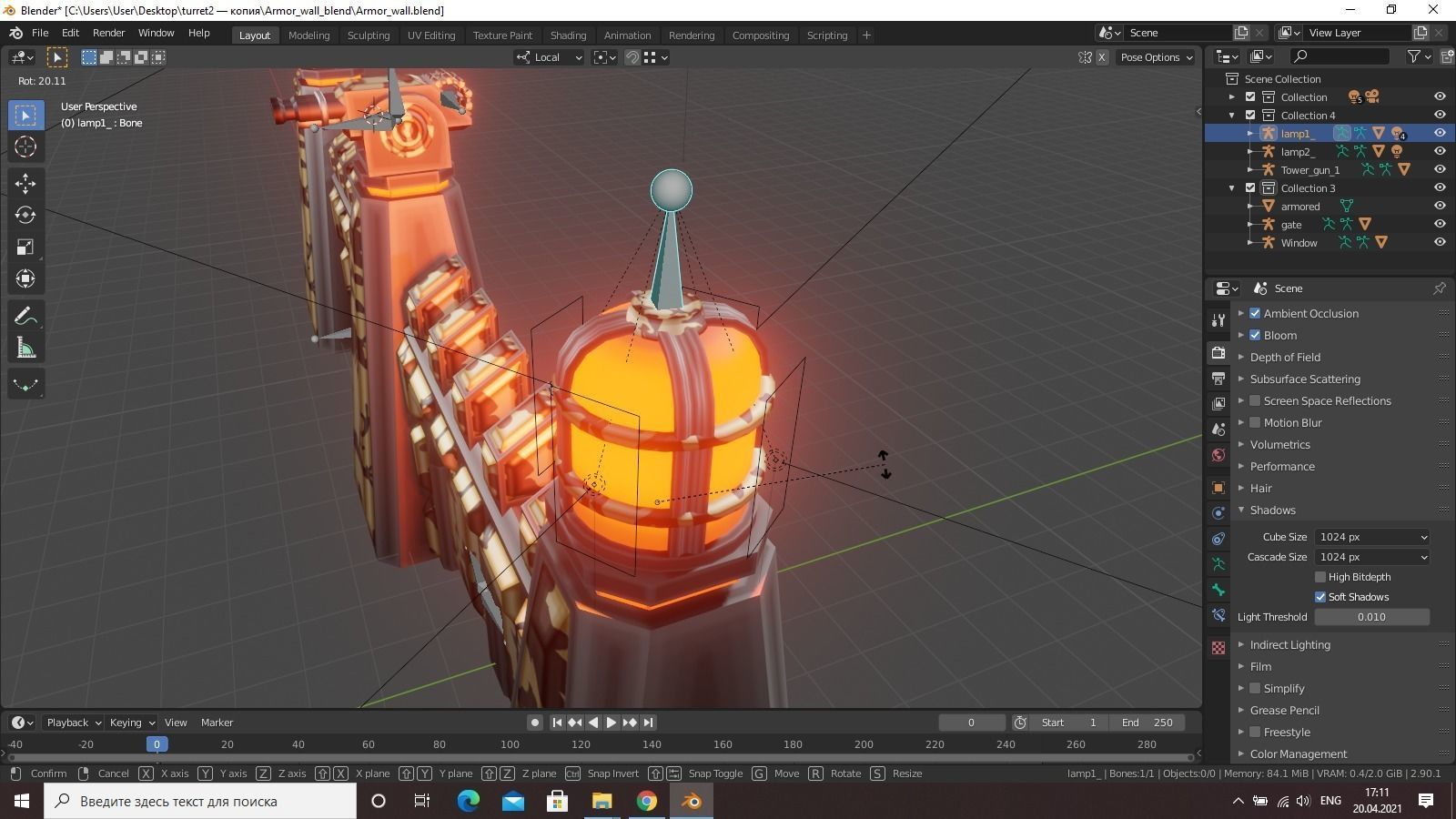 Armor wall pack modular Low-poly 3D model_30