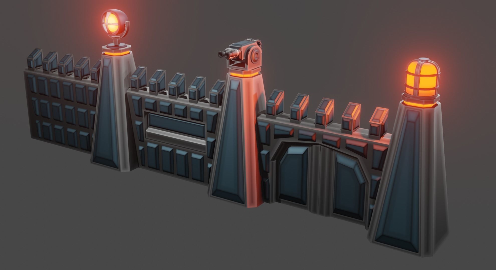 Armor wall pack modular Low-poly 3D model_25