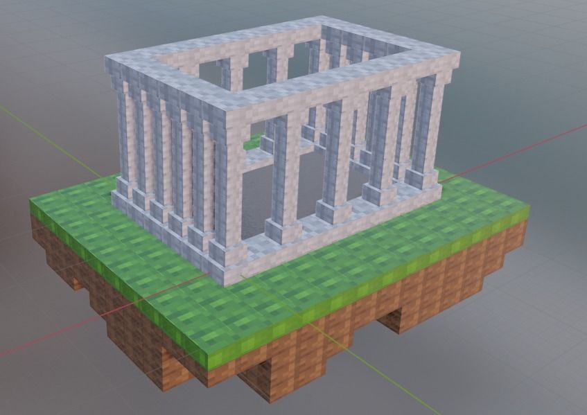 simple Minecraft structure 3D model_2