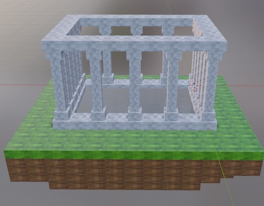 simple Minecraft structure 3D model_1