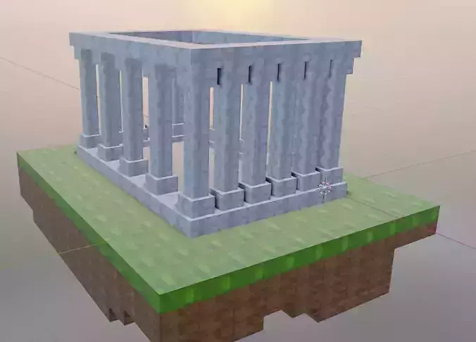 simple Minecraft structure 3D model