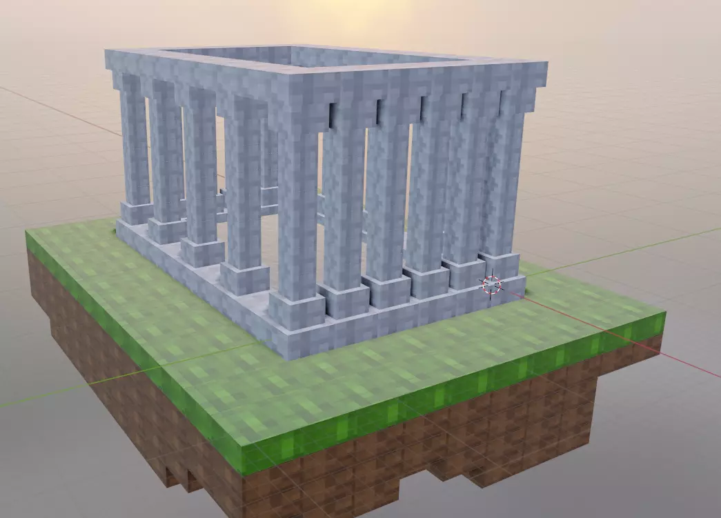 simple Minecraft structure 3D model_0