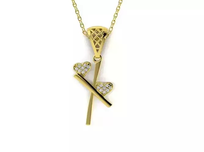 Diamond Alphabet Pendant Heart Letter X