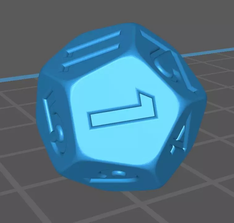 Dice 12 faces Free low-poly 3D model