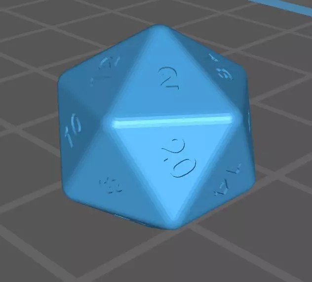 Dice 20 faces Free low-poly 3D model_0