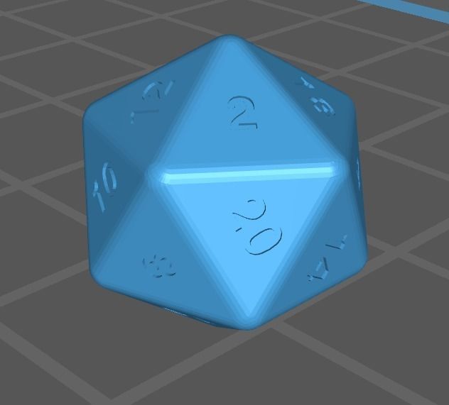 Dice 20 faces Free low-poly 3D model_1