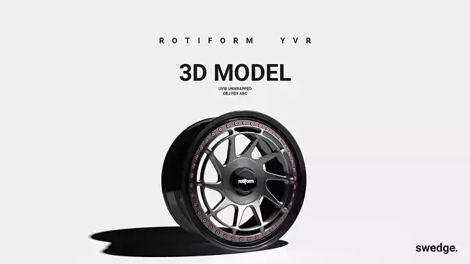 Rotiform YVR Wheel Rim 3D Model UVW Unwrapped 3D model