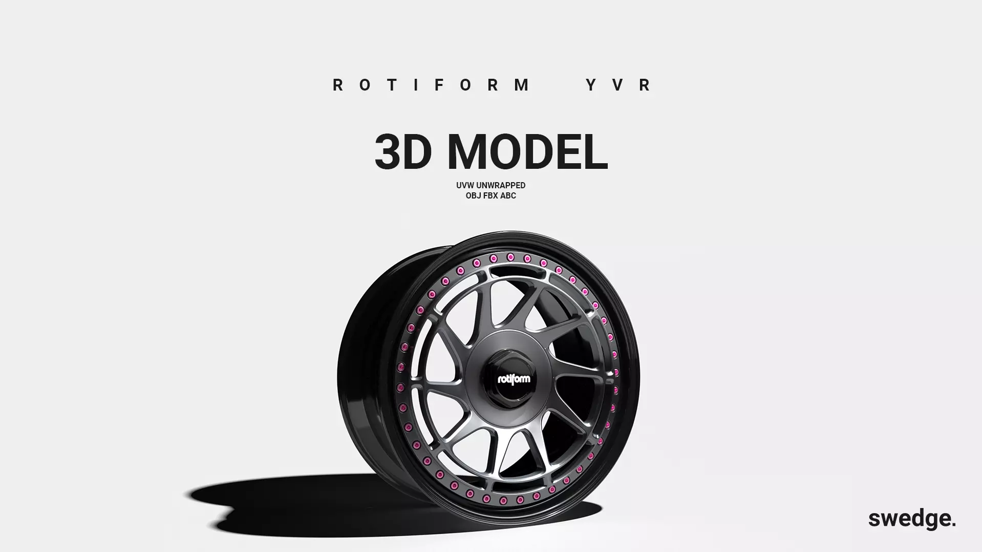 Rotiform YVR Wheel Rim 3D Model UVW Unwrapped 3D model_0