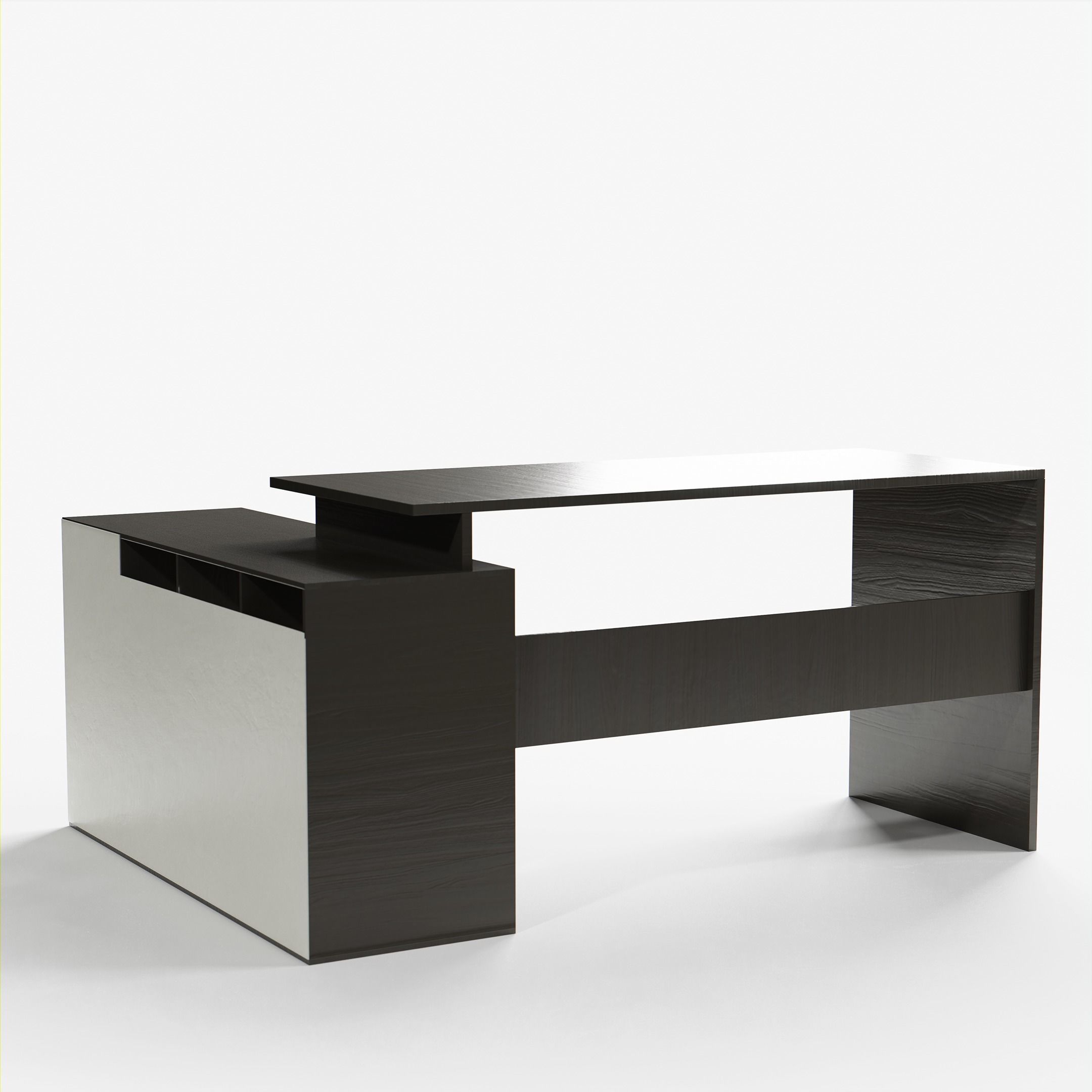 Realistic L Desk Free low-poly 3D model_2