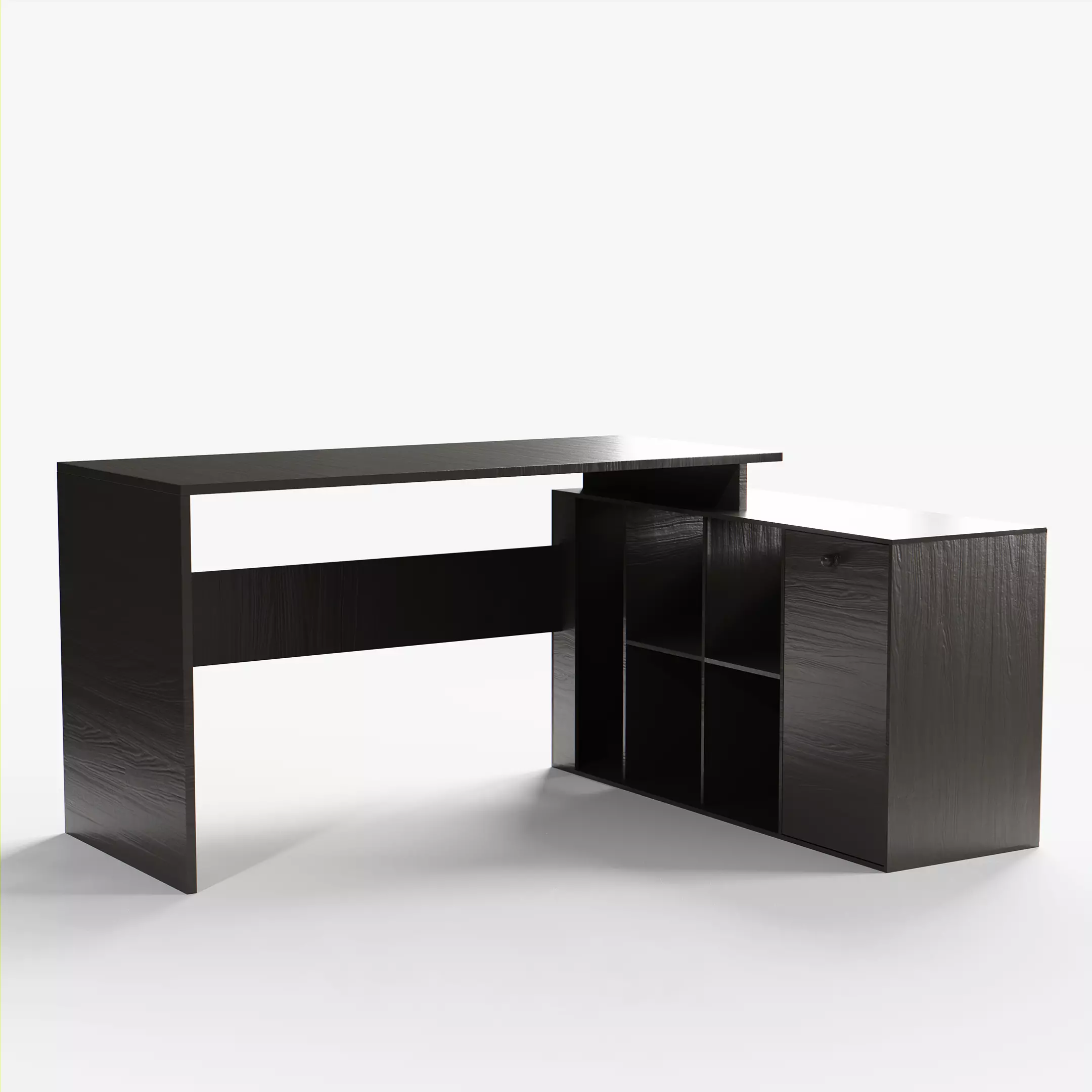 Realistic L Desk Free low-poly 3D model_0