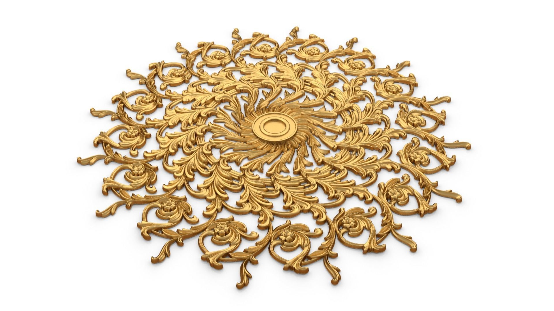 Round rosette 01 3D print model_3