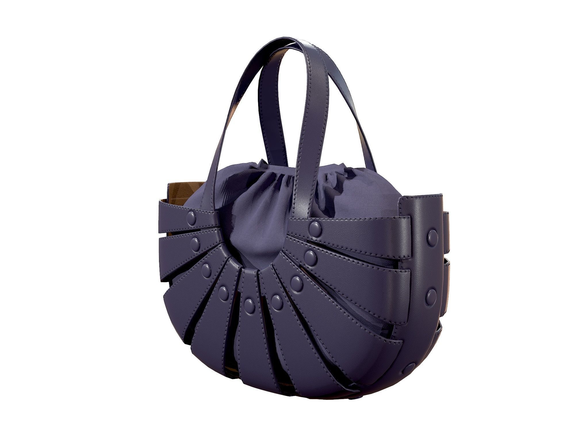 Bottega Veneta Shell Tote Bag 3 colors Low-poly 3D model_11