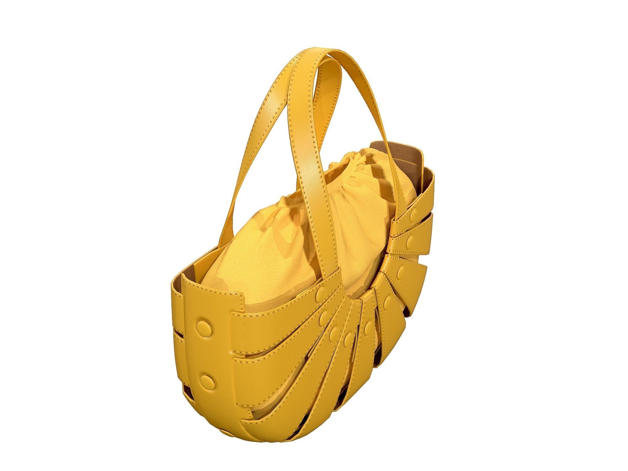 Bottega Veneta Shell Tote Bag 3 colors Low-poly 3D model_14
