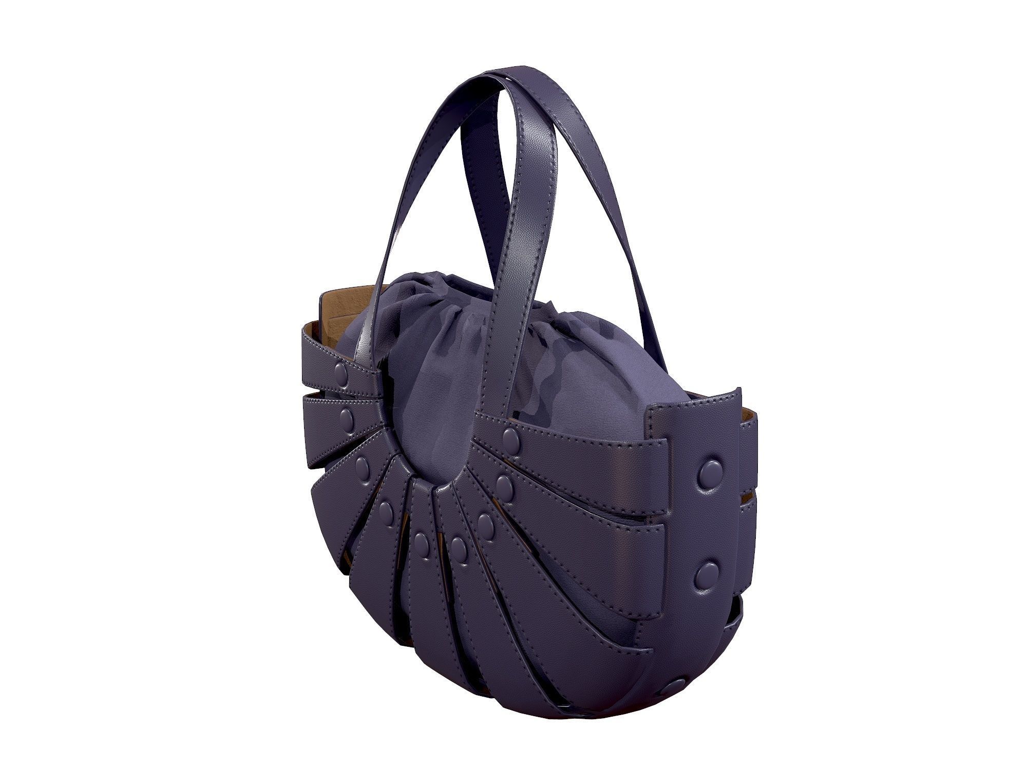 Bottega Veneta Shell Tote Bag 3 colors Low-poly 3D model_8