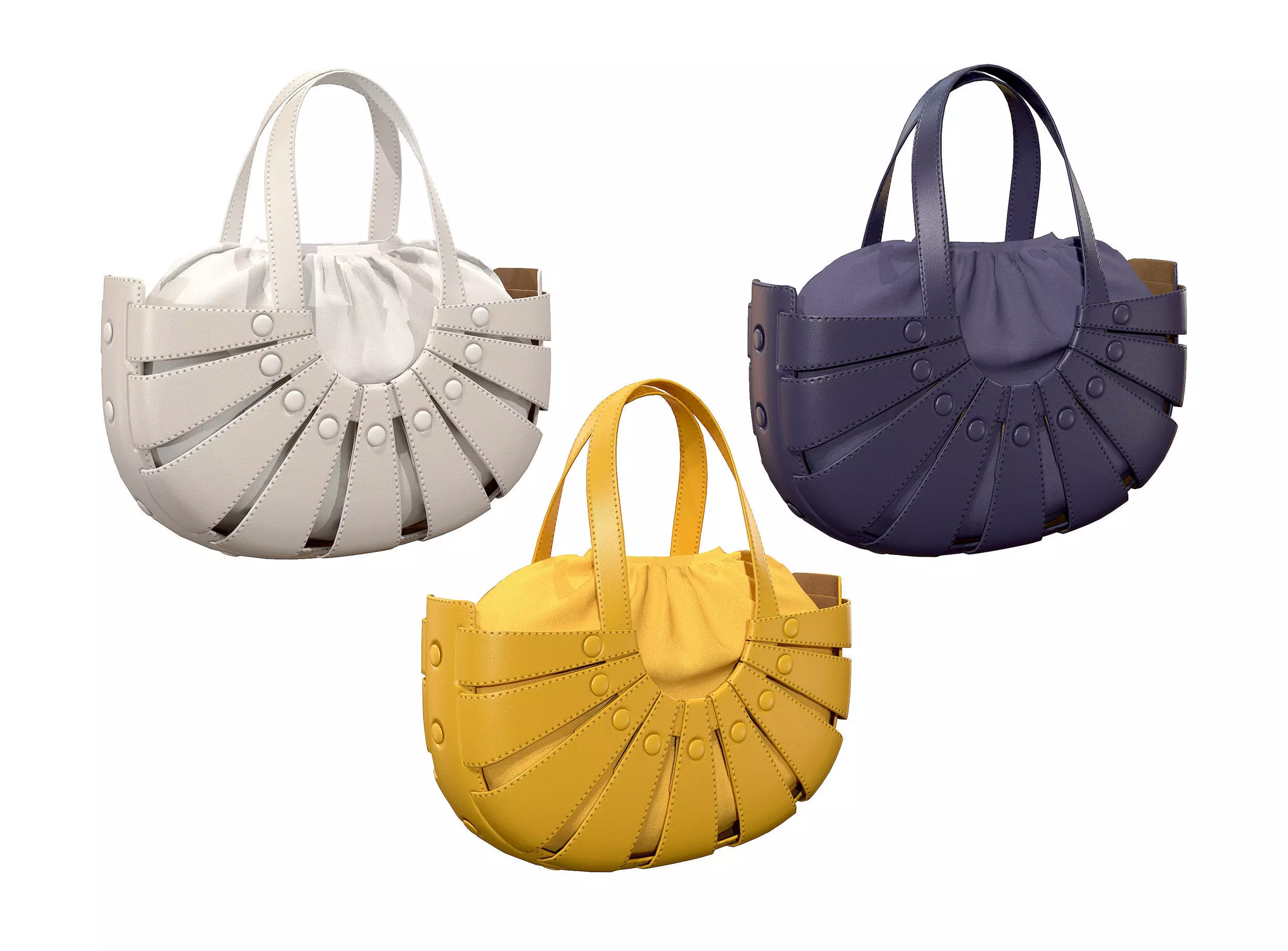 Bottega Veneta Shell Tote Bag 3 colors Low-poly 3D model_0