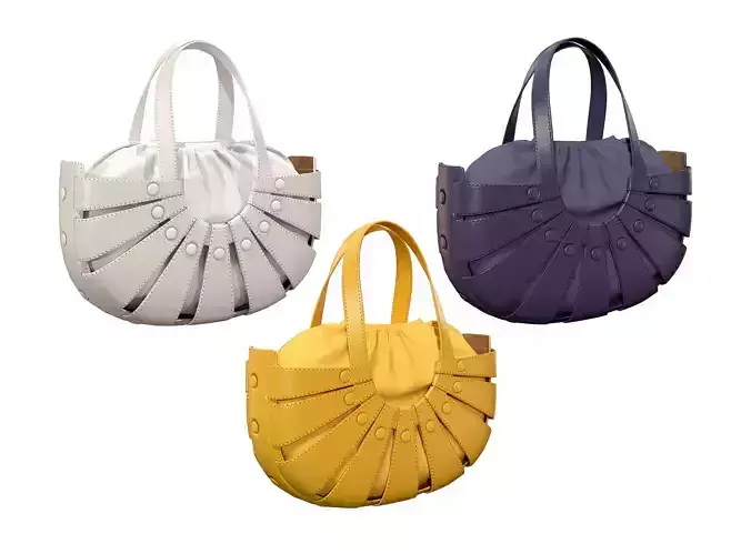 Bottega Veneta Shell Tote Bag 3 colors Low-poly 3D model