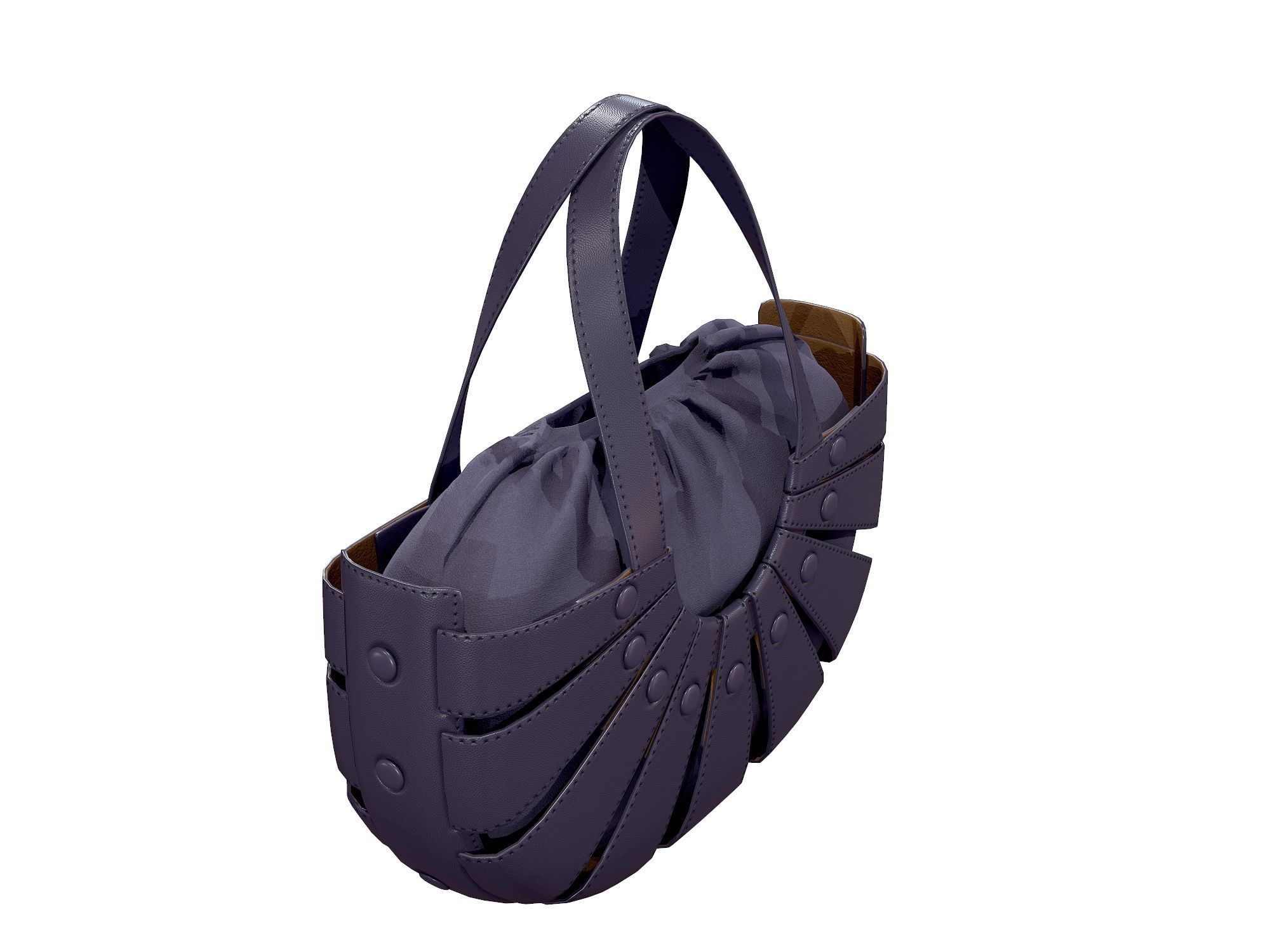 Bottega Veneta Shell Tote Bag 3 colors Low-poly 3D model_10