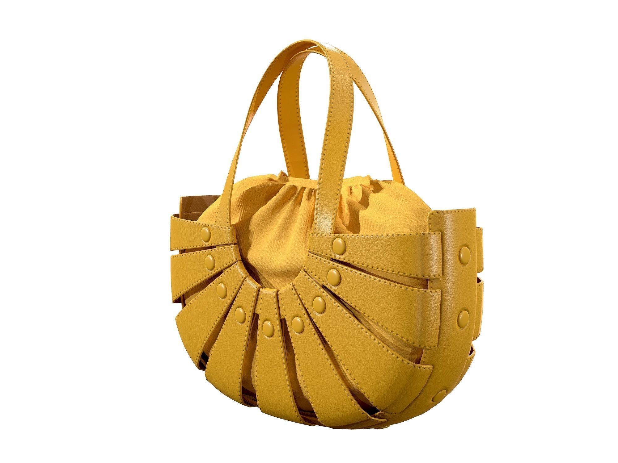 Bottega Veneta Shell Tote Bag 3 colors Low-poly 3D model_12