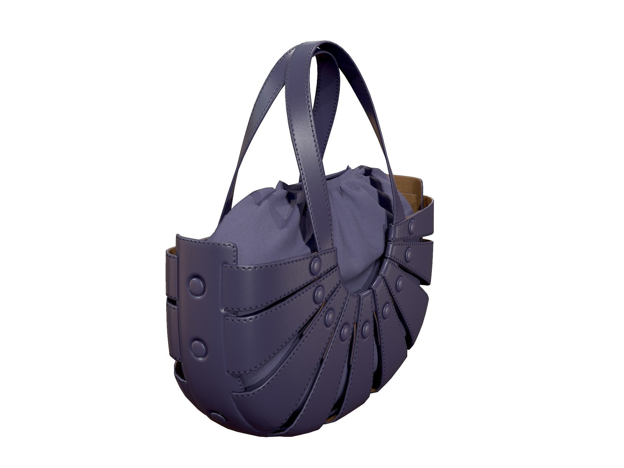 Bottega Veneta Shell Tote Bag 3 colors Low-poly 3D model_7