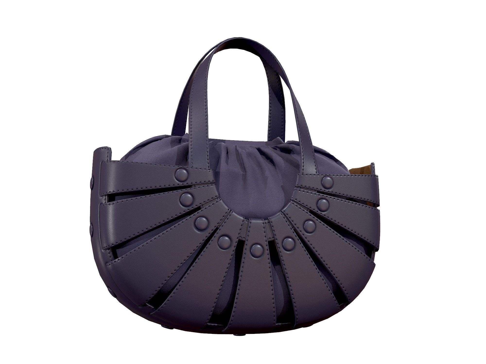 Bottega Veneta Shell Tote Bag 3 colors Low-poly 3D model_9