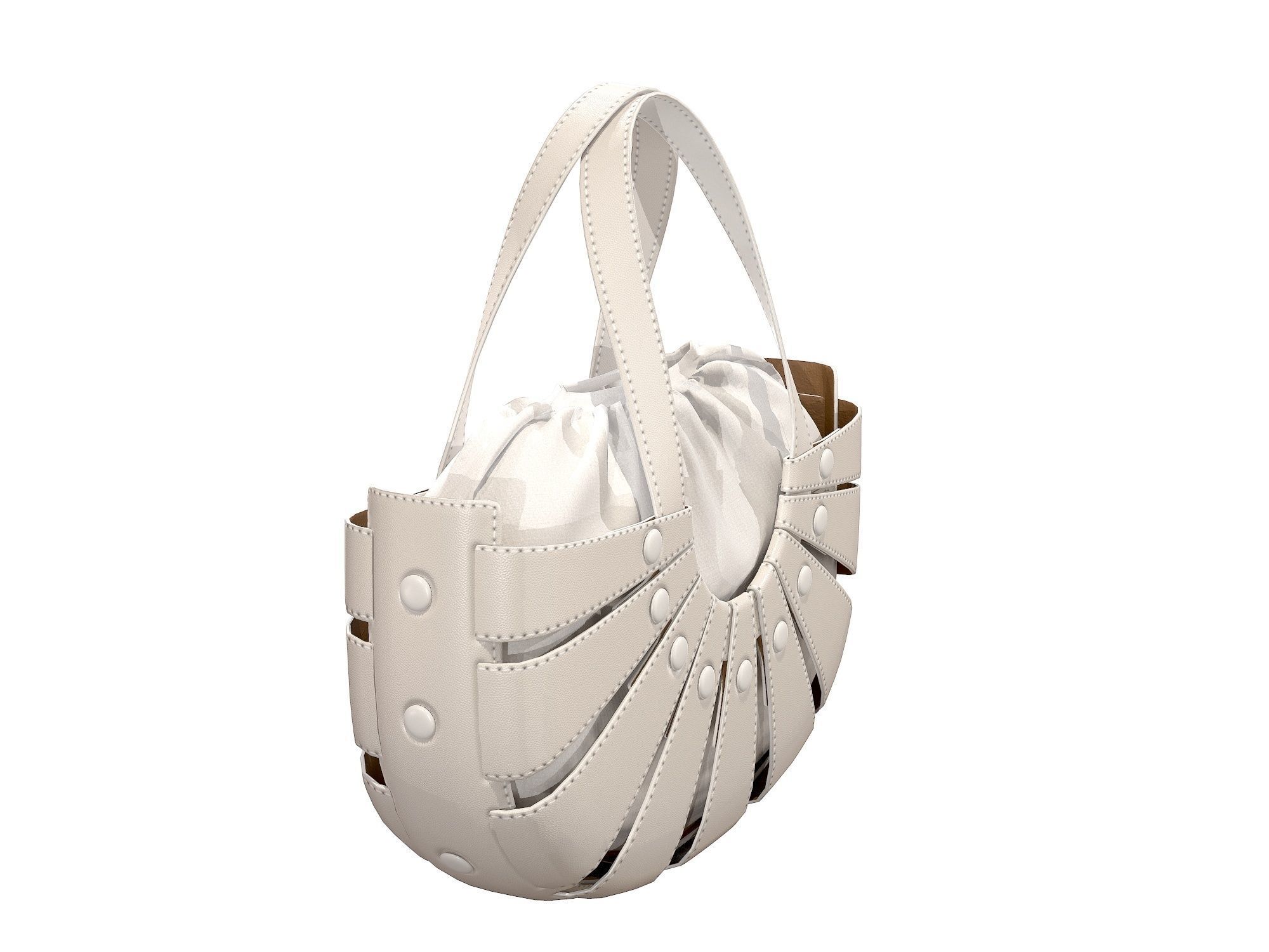 Bottega Veneta Shell Tote Bag 3 colors Low-poly 3D model_2