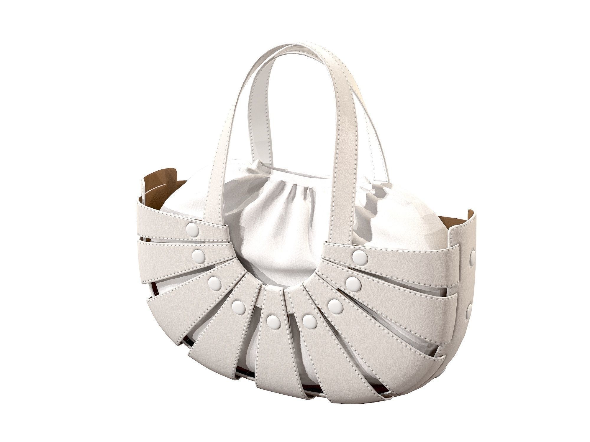Bottega Veneta Shell Tote Bag 3 colors Low-poly 3D model_3