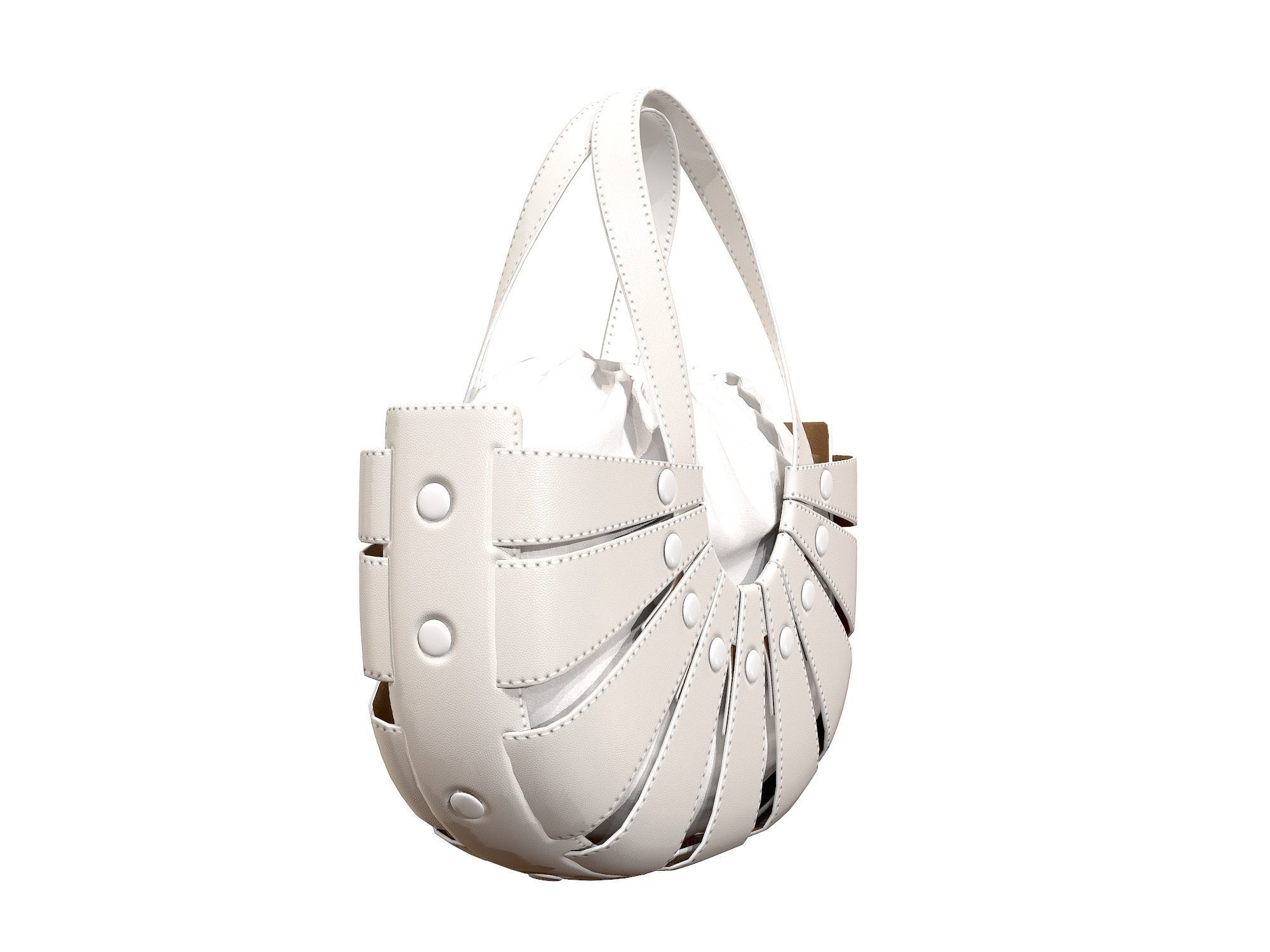 Bottega Veneta Shell Tote Bag 3 colors Low-poly 3D model_4