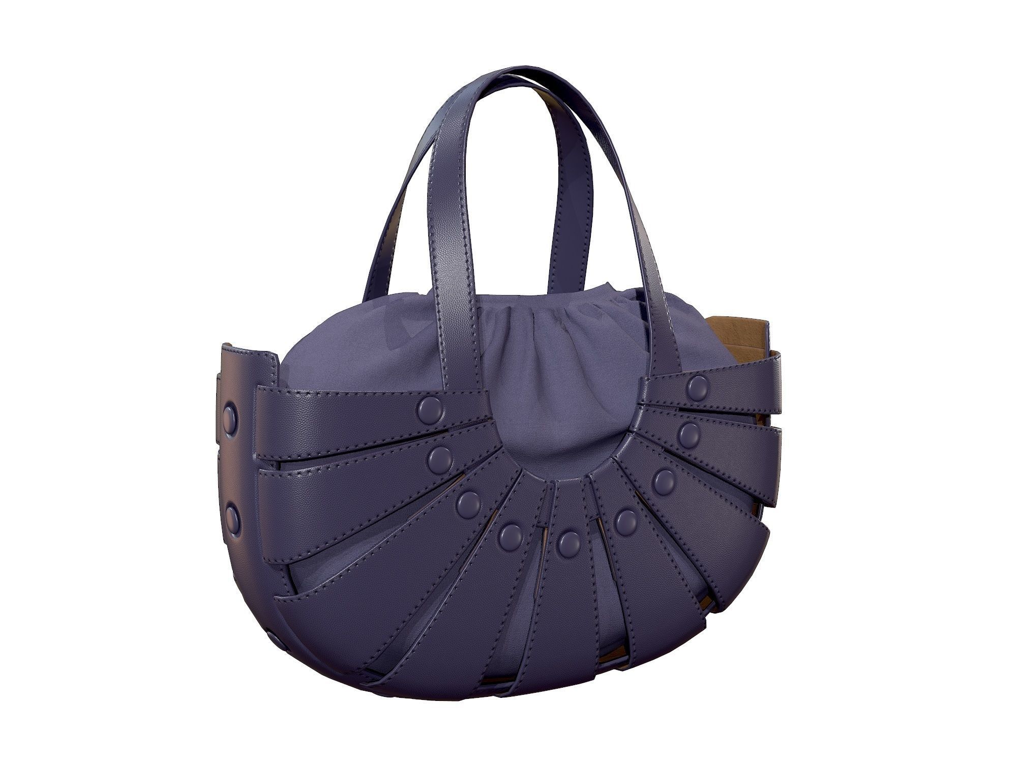 Bottega Veneta Shell Tote Bag 3 colors Low-poly 3D model_6