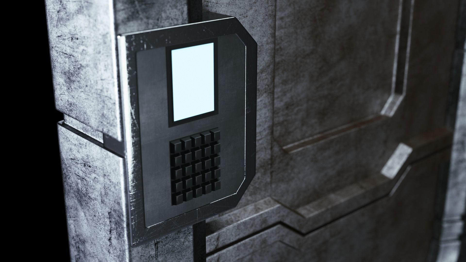 Sci-fi Space Colony Door 3D model 3D model_1