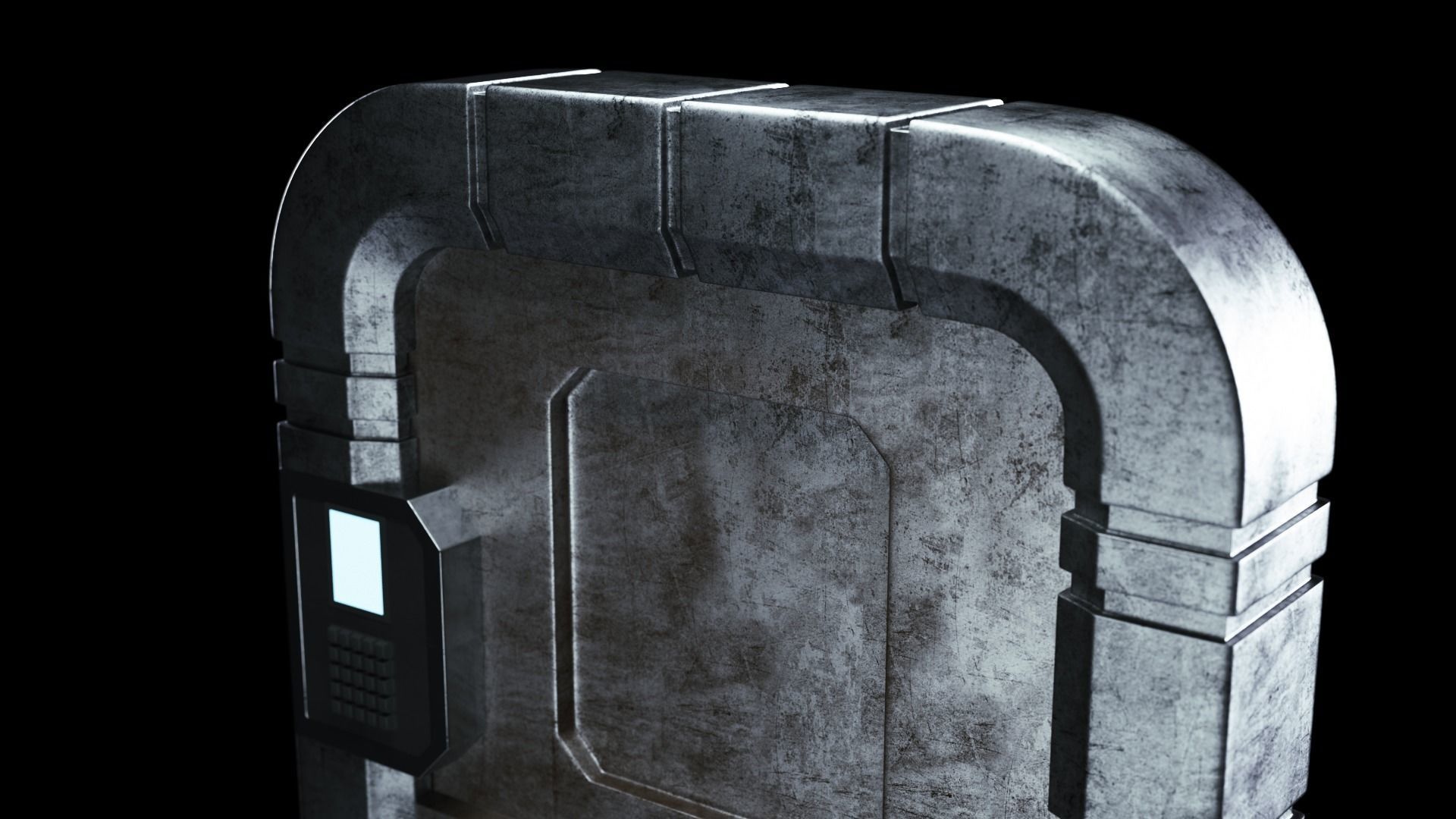 Sci-fi Space Colony Door 3D model 3D model_2