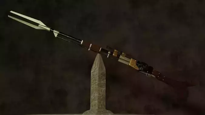 Rifle weapon with wooden handle