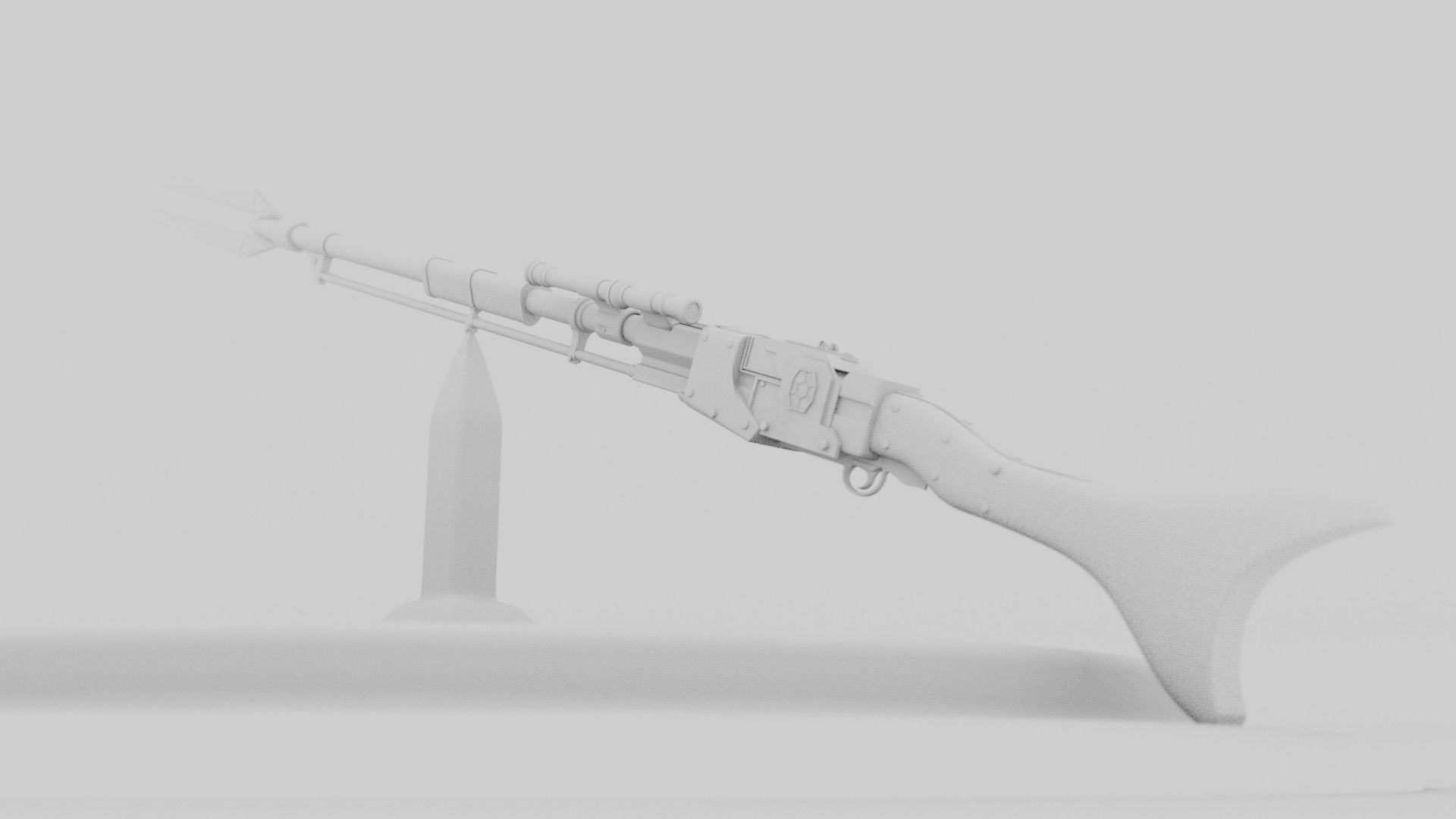 Rifle weapon with wooden handle 3D model_3