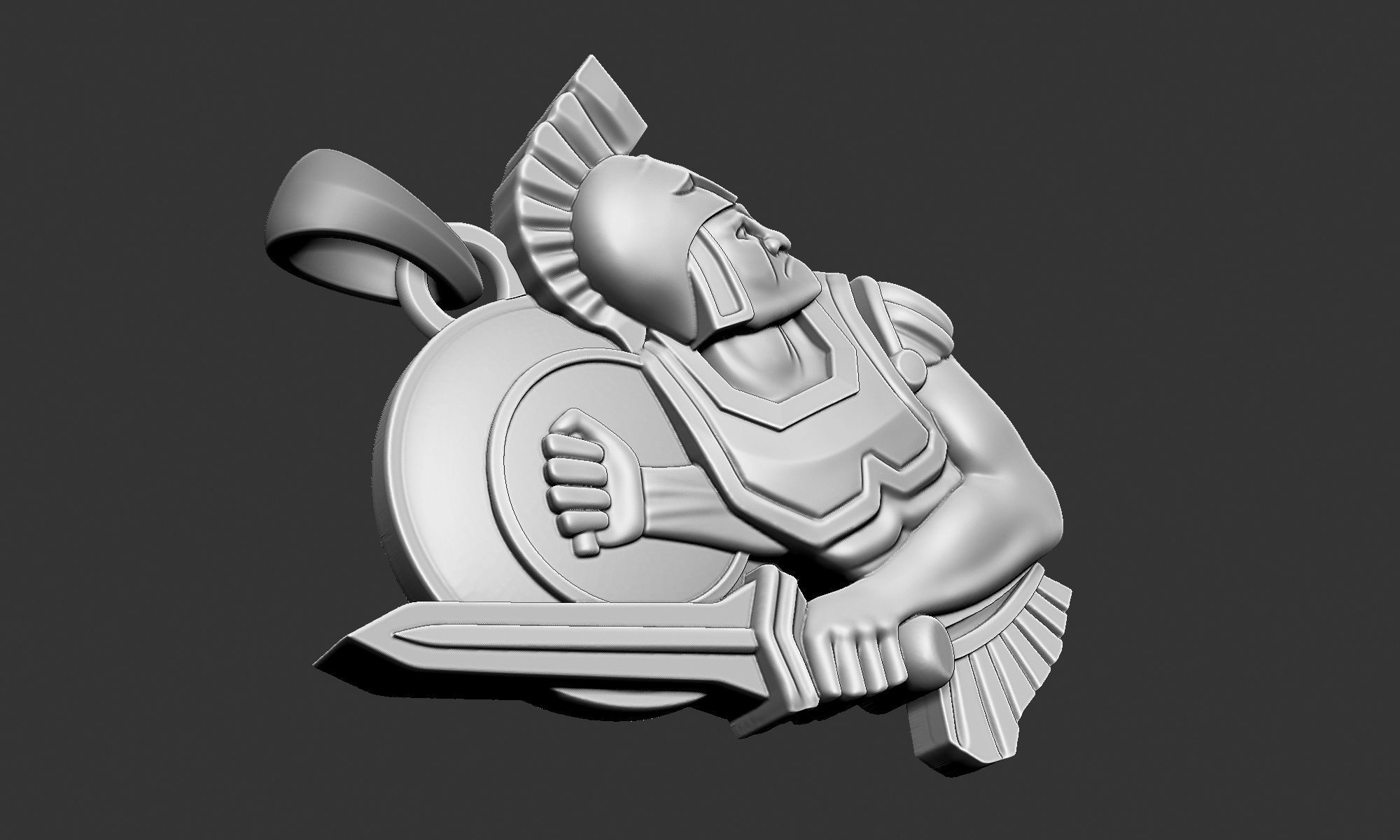 Trojan Pendant 3D print model_7