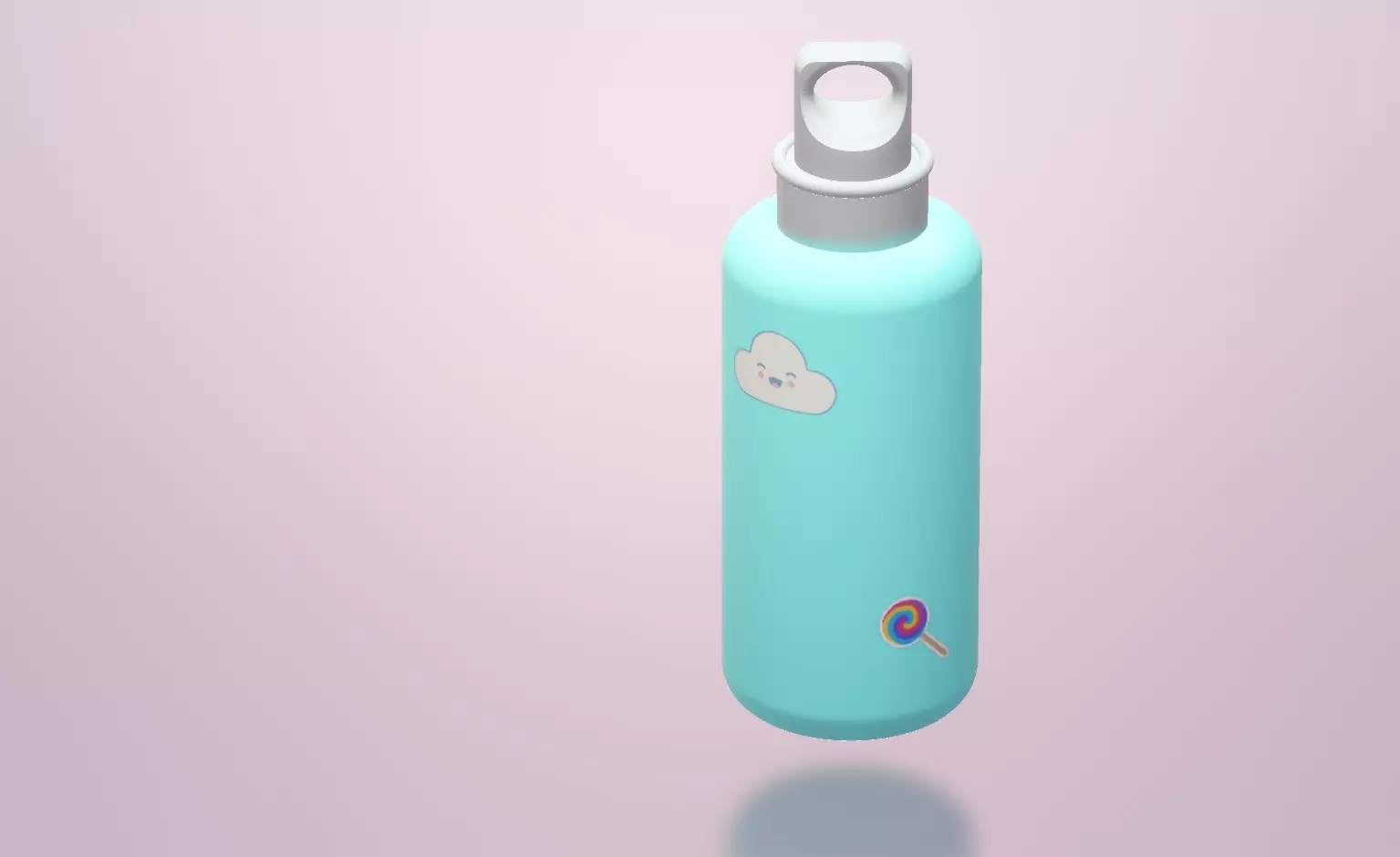 Seafoam Water Bottle Free 3D model
