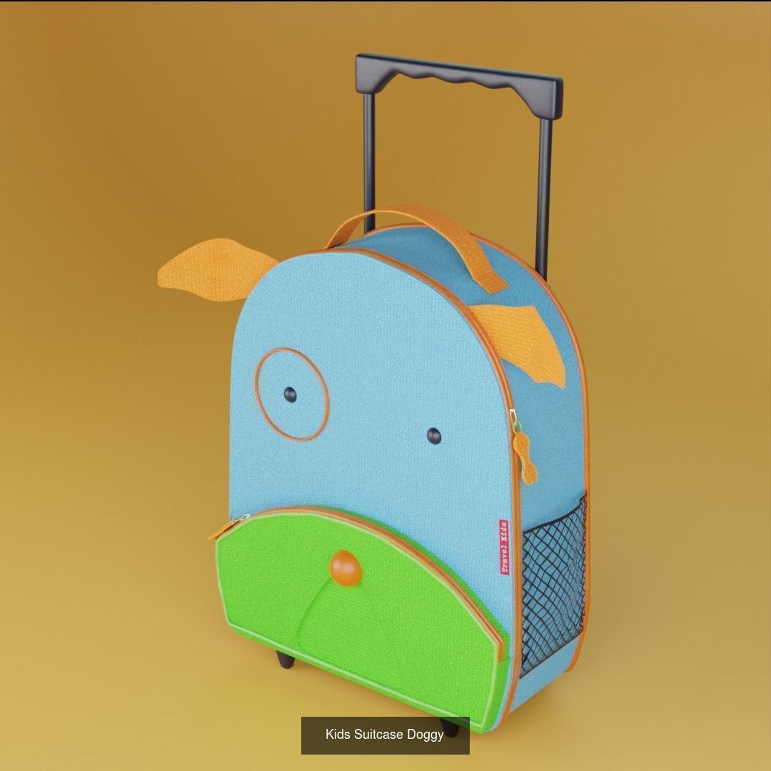 Suitcases suitcase on wheels 3D Model Collection_6