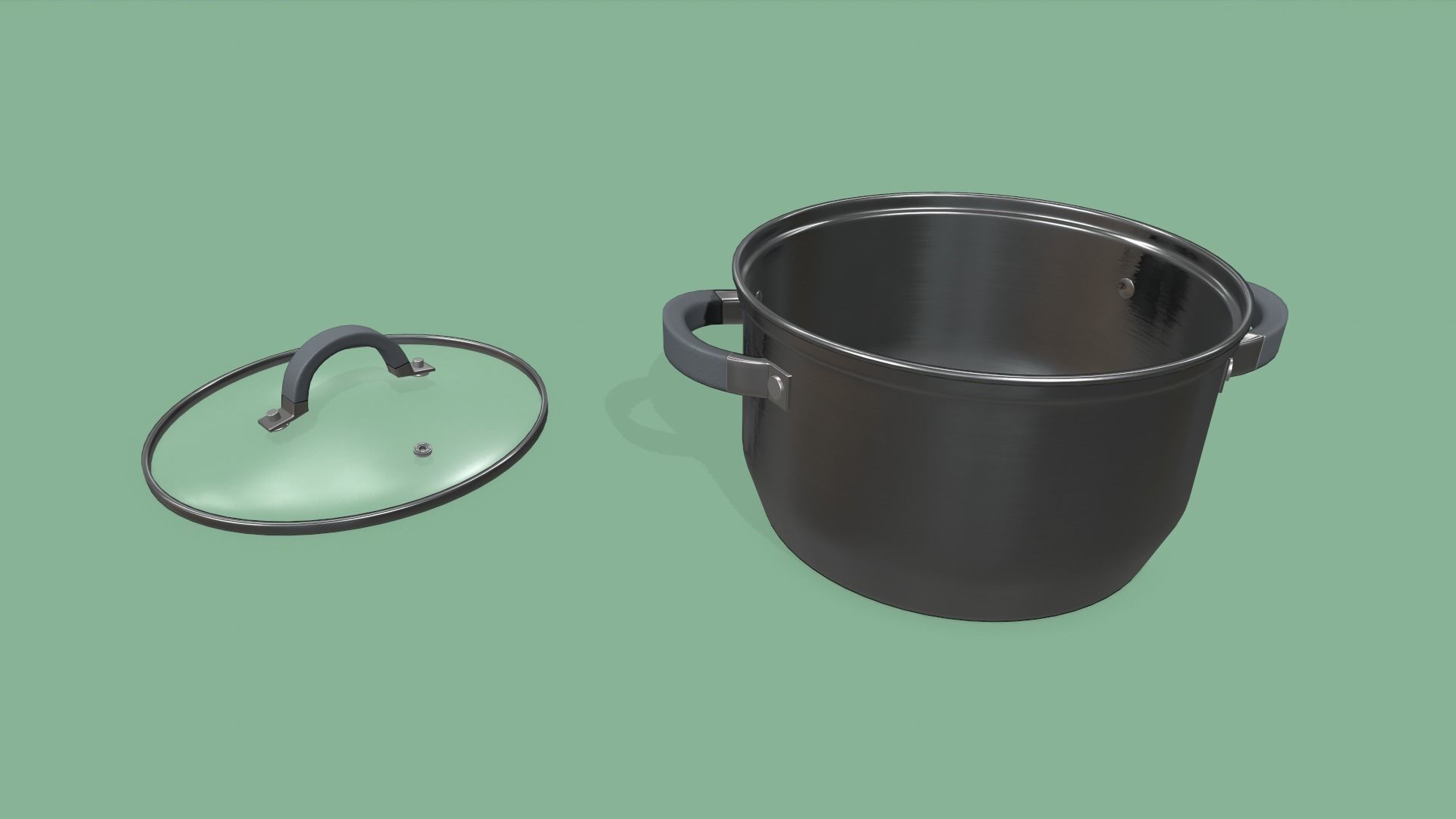 Kitchen Pots and Pans Low-poly 3D model_12