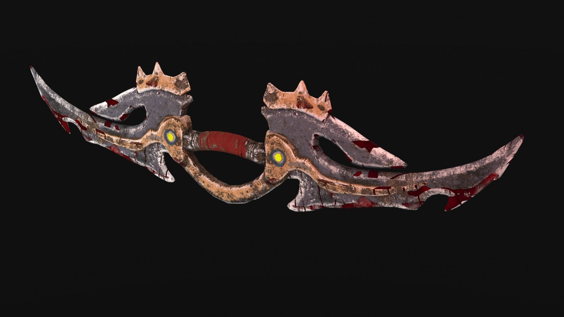 Double Bladed Sword Low-poly 3D model_1