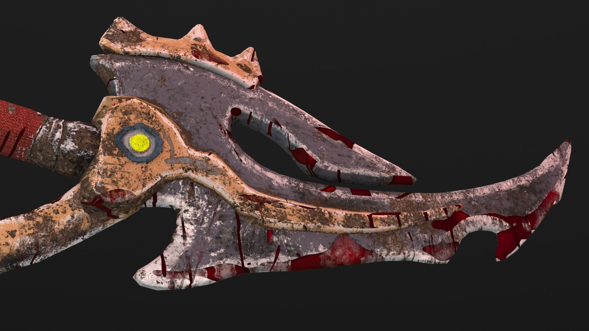 Double Bladed Sword Low-poly 3D model_3