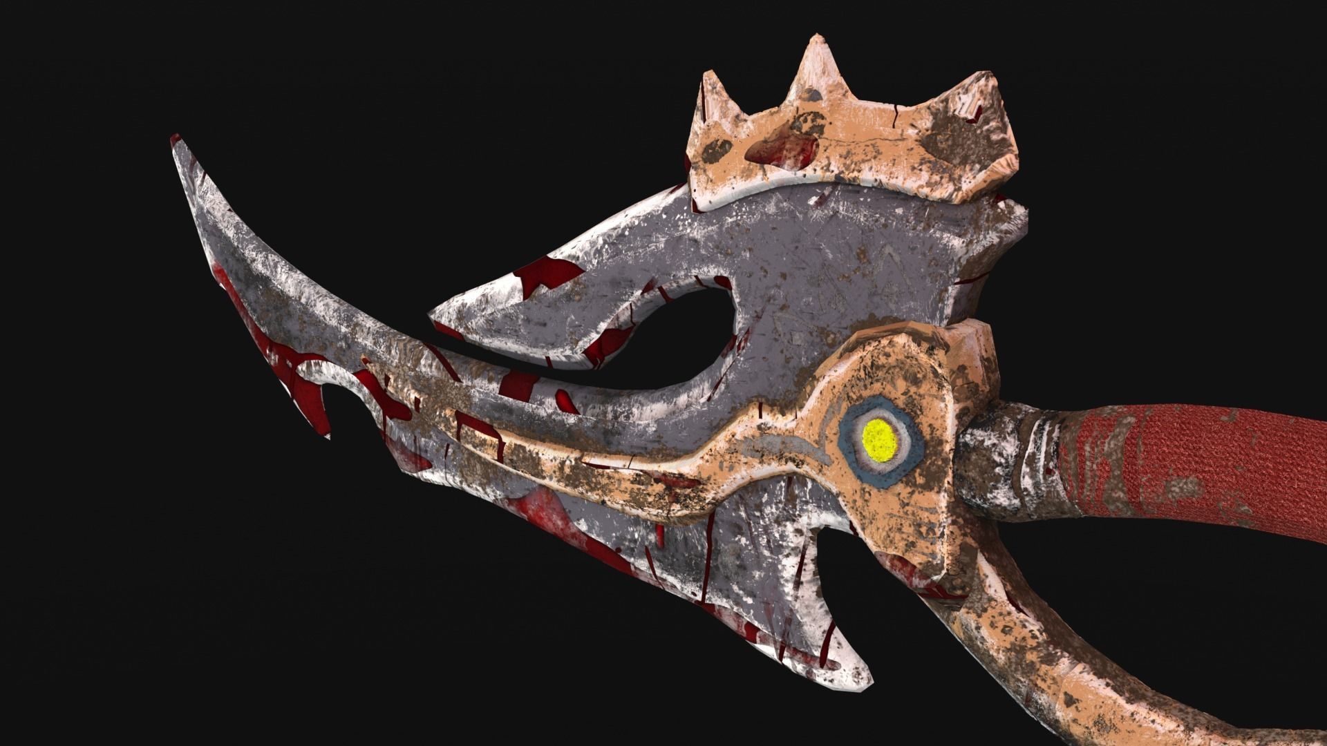 Double Bladed Sword Low-poly 3D model_4