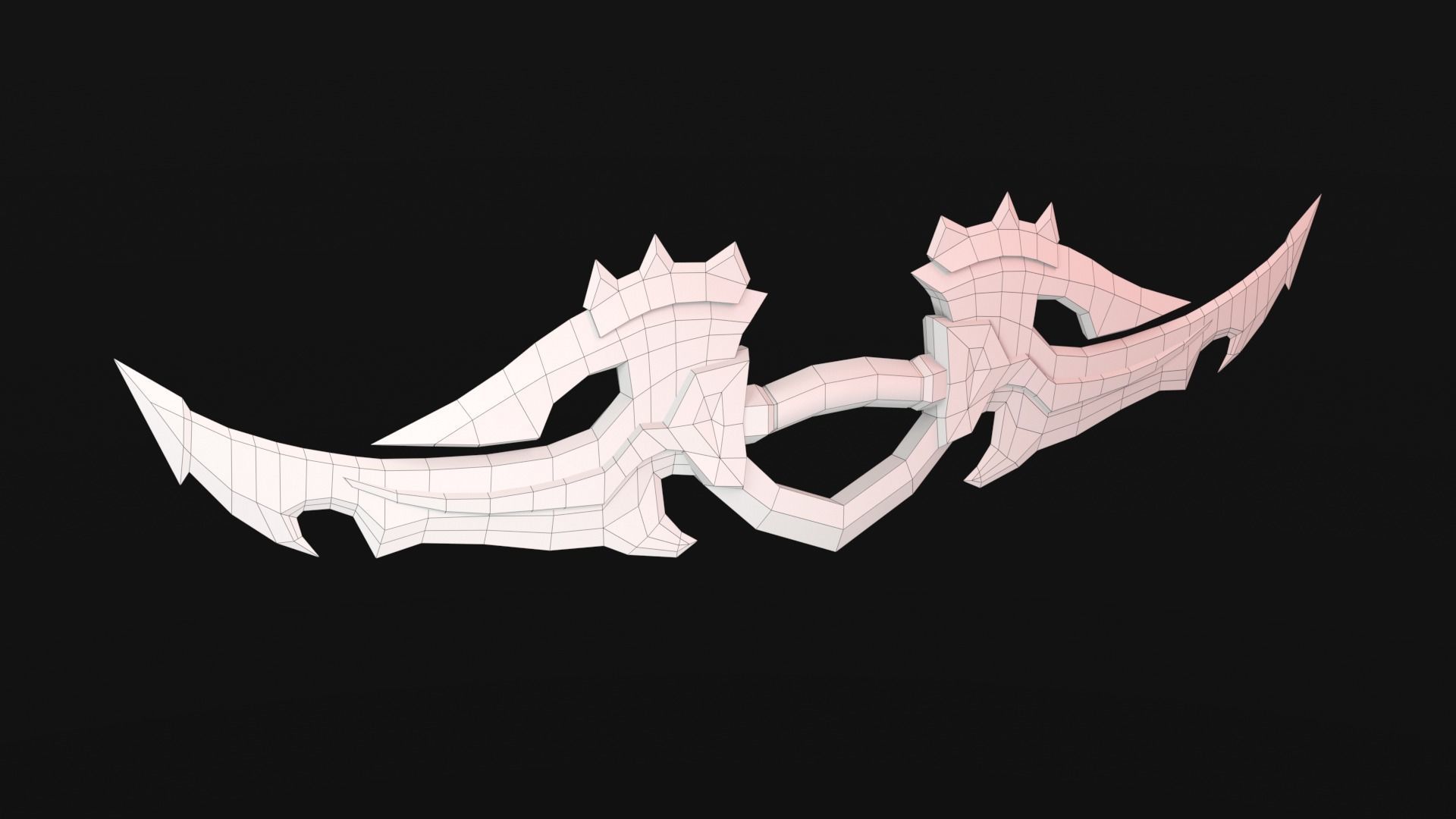 Double Bladed Sword Low-poly 3D model_6
