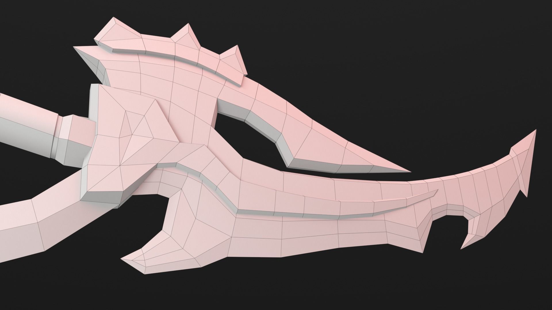 Double Bladed Sword Low-poly 3D model_9