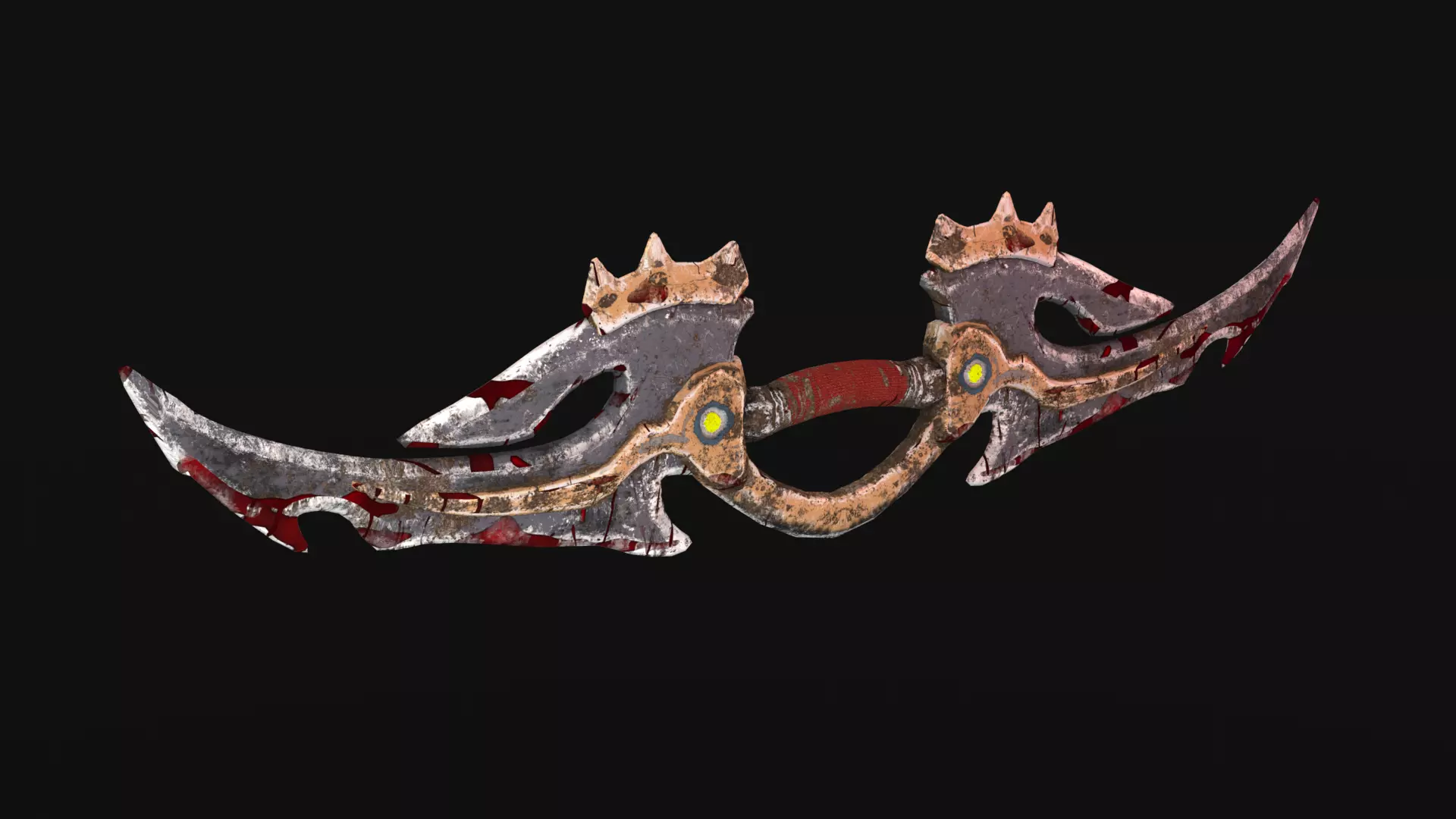 Double Bladed Sword Low-poly 3D model_0