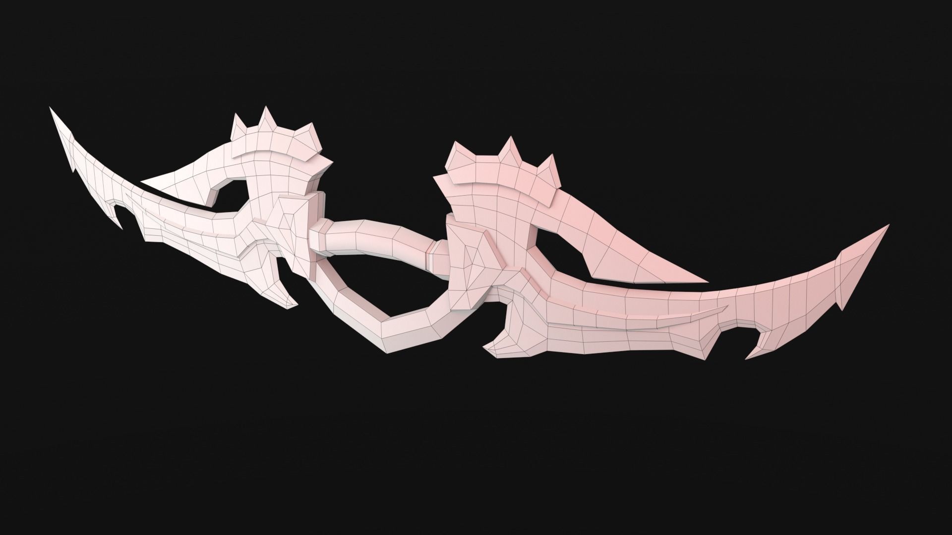 Double Bladed Sword Low-poly 3D model_7
