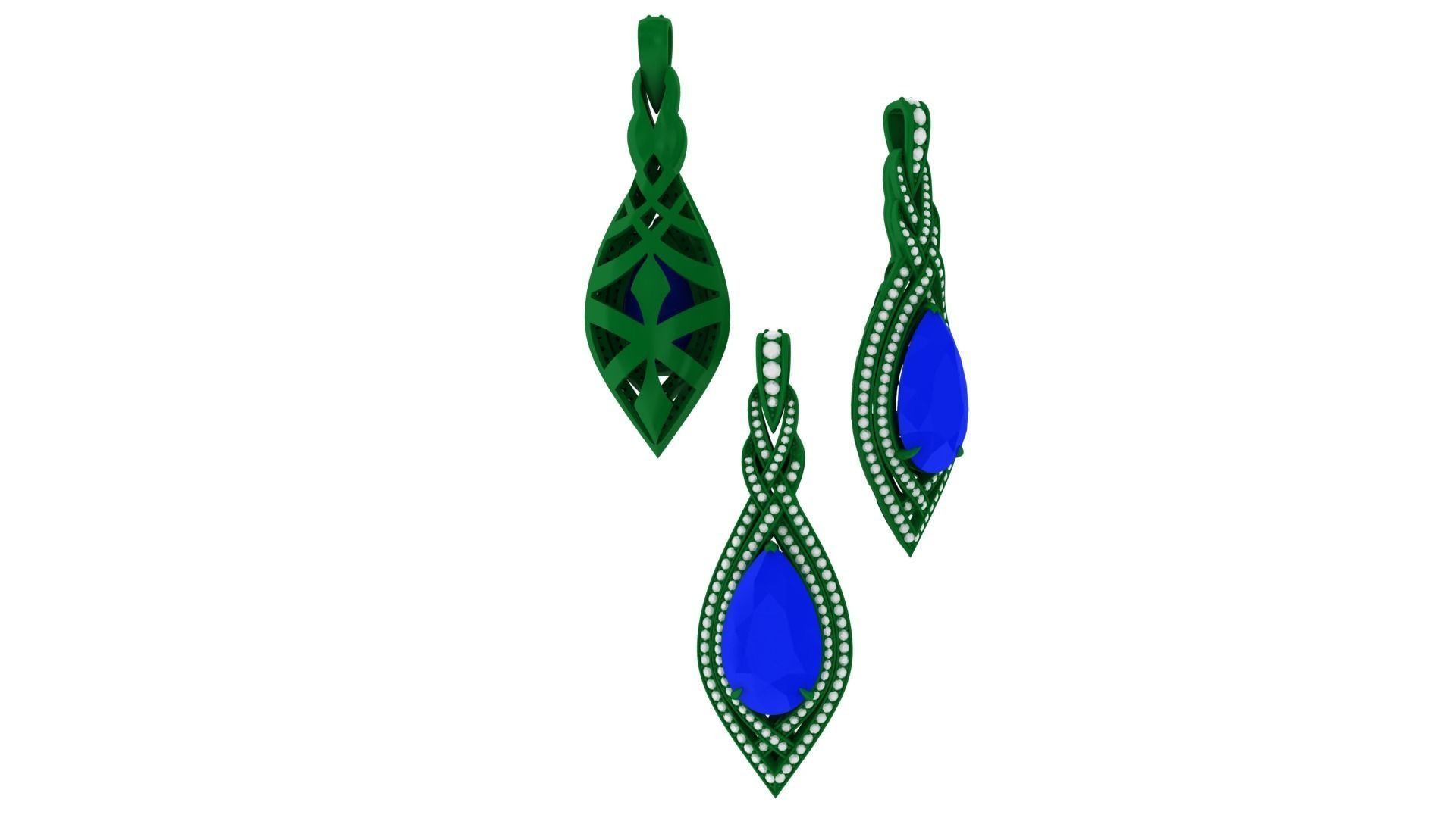 Pear Necklace 3D Print 3D print model_1