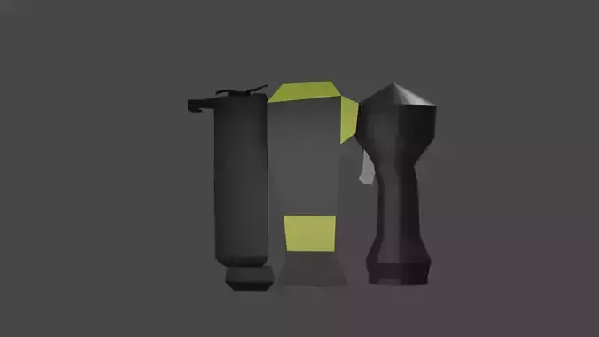 Low poly Nail gun - game ready Free low-poly 3D model