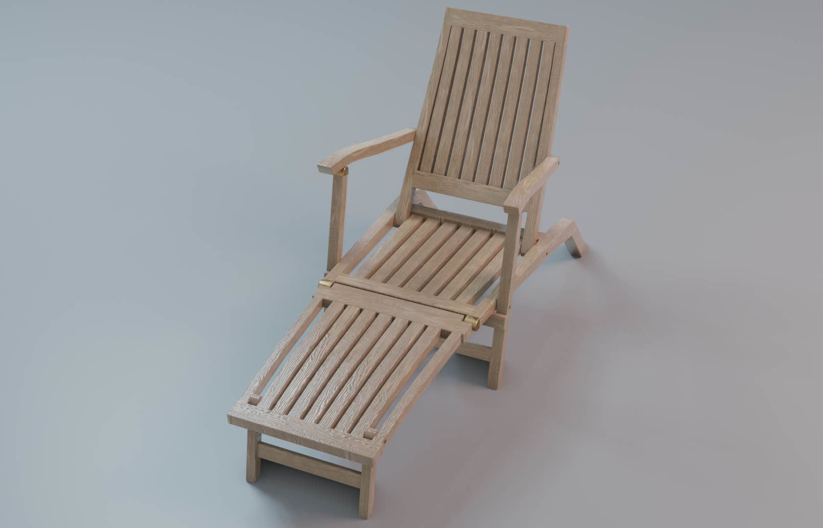 Deckchair low-poly 3D model Realistic Sun Lounger Garden Chair Low-poly 3D model_2